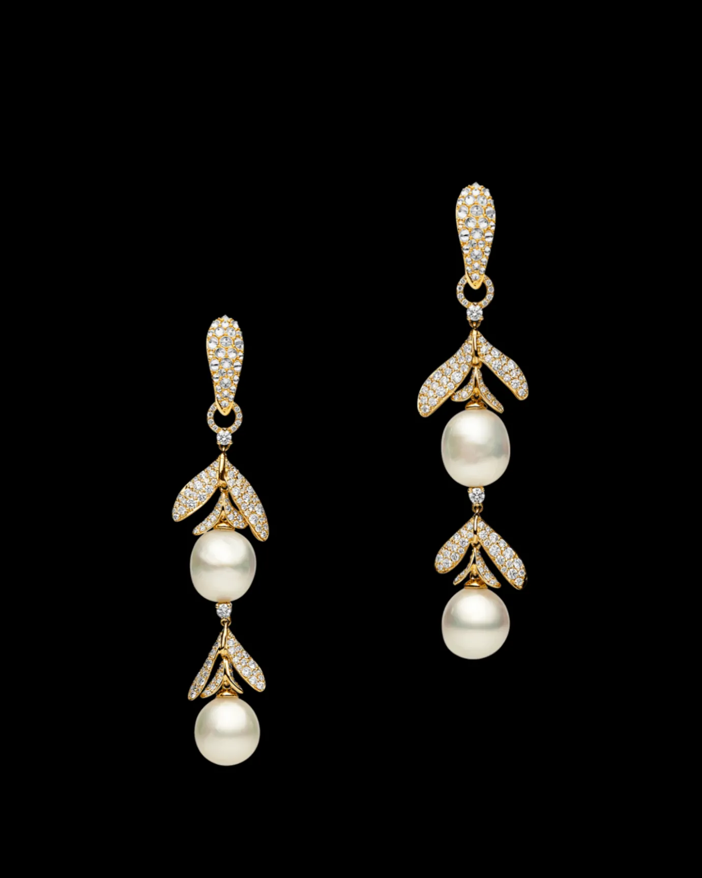 Earrings & Studs^Paspaley Wildflower Double Petal Earrings | 8mm Keshi Pearls, Diamonds, and Yellow Gold YellowGold
