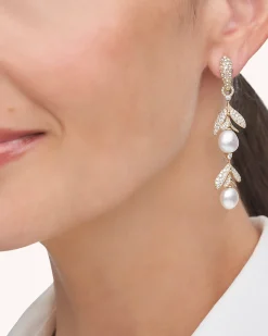 Earrings & Studs^Paspaley Wildflower Double Petal Earrings | 8mm Keshi Pearls, Diamonds, and Yellow Gold YellowGold