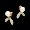 Earrings & Studs^Paspaley Wildflower Petal Stud Earrings | 8mm Keshi Pearls, Diamonds, and Yellow Gold