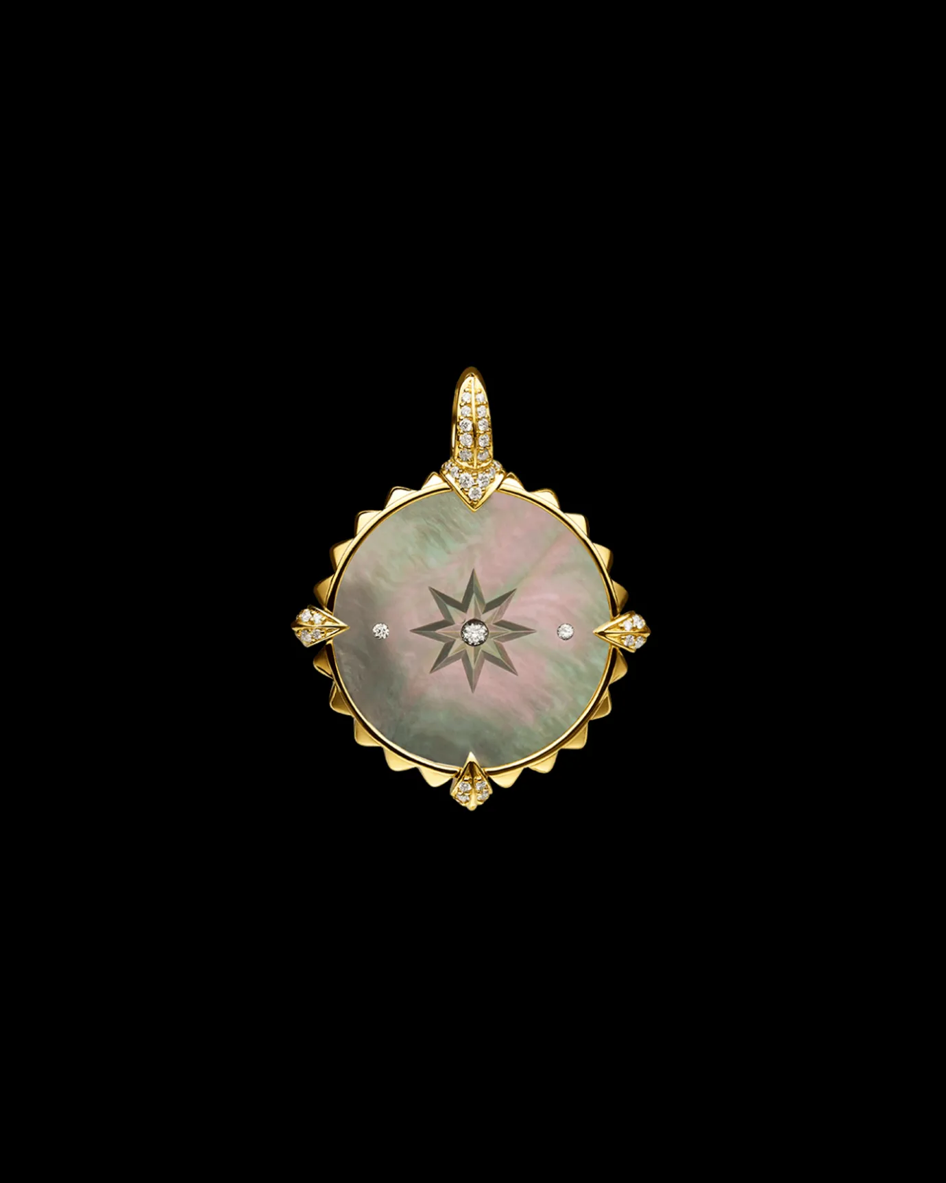 Chains, Charms & Accessories^Paspaley Year of The Dragon Coin Charm | Black Mother of Pearl, Ruby, and Yellow Gold YellowGold