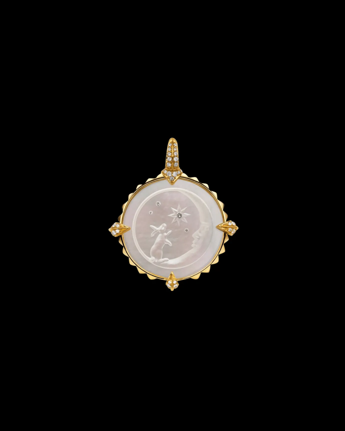 Chains, Charms & Accessories^Paspaley Year of the Rabbit Coin Charm | Mother of Pearl, Diamonds, and Yellow Gold YellowGold