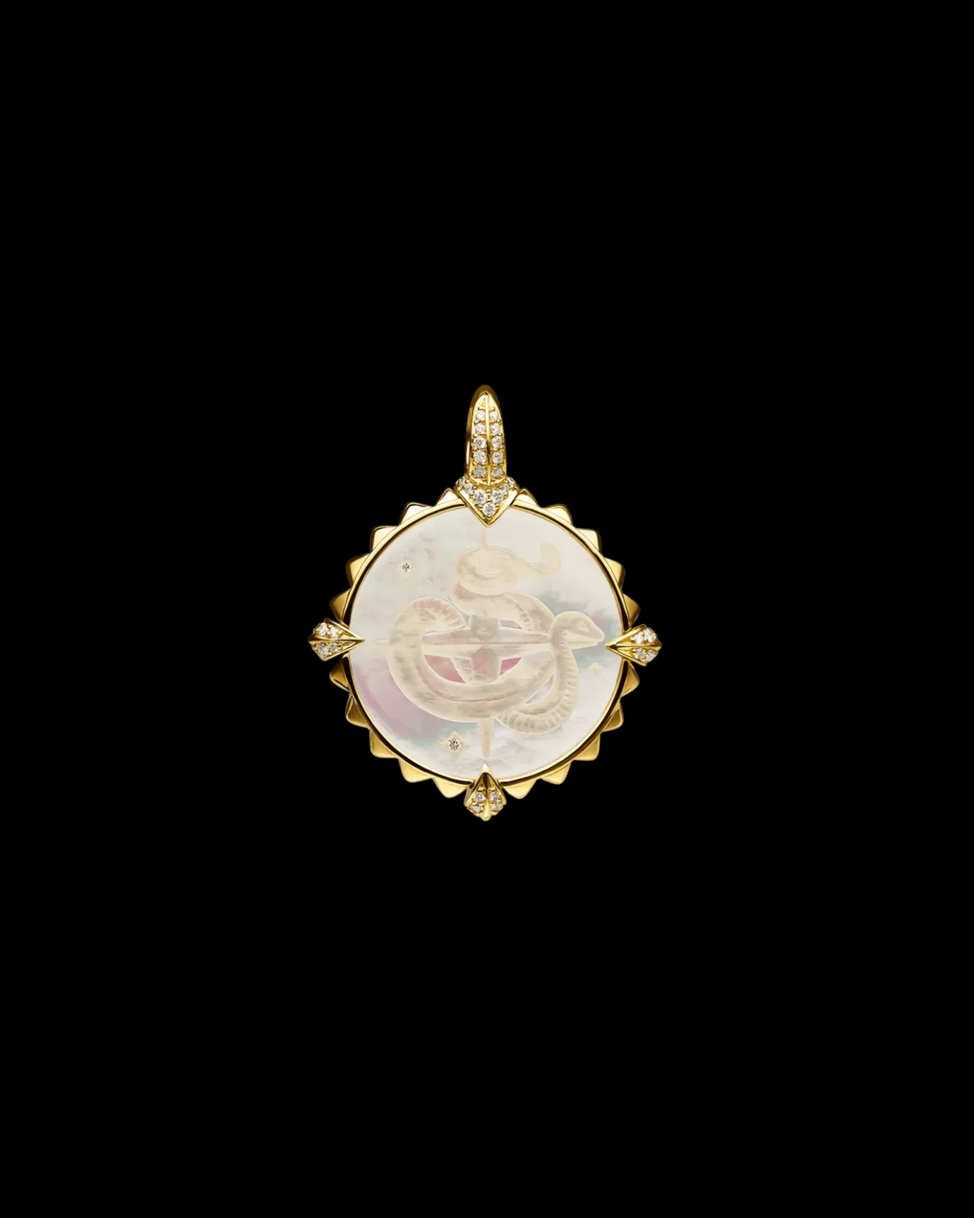 Chains, Charms & Accessories^Paspaley Year Of The Snake Coin Charm | Mother of Pearl, Diamonds and Yellow Gold YellowGold