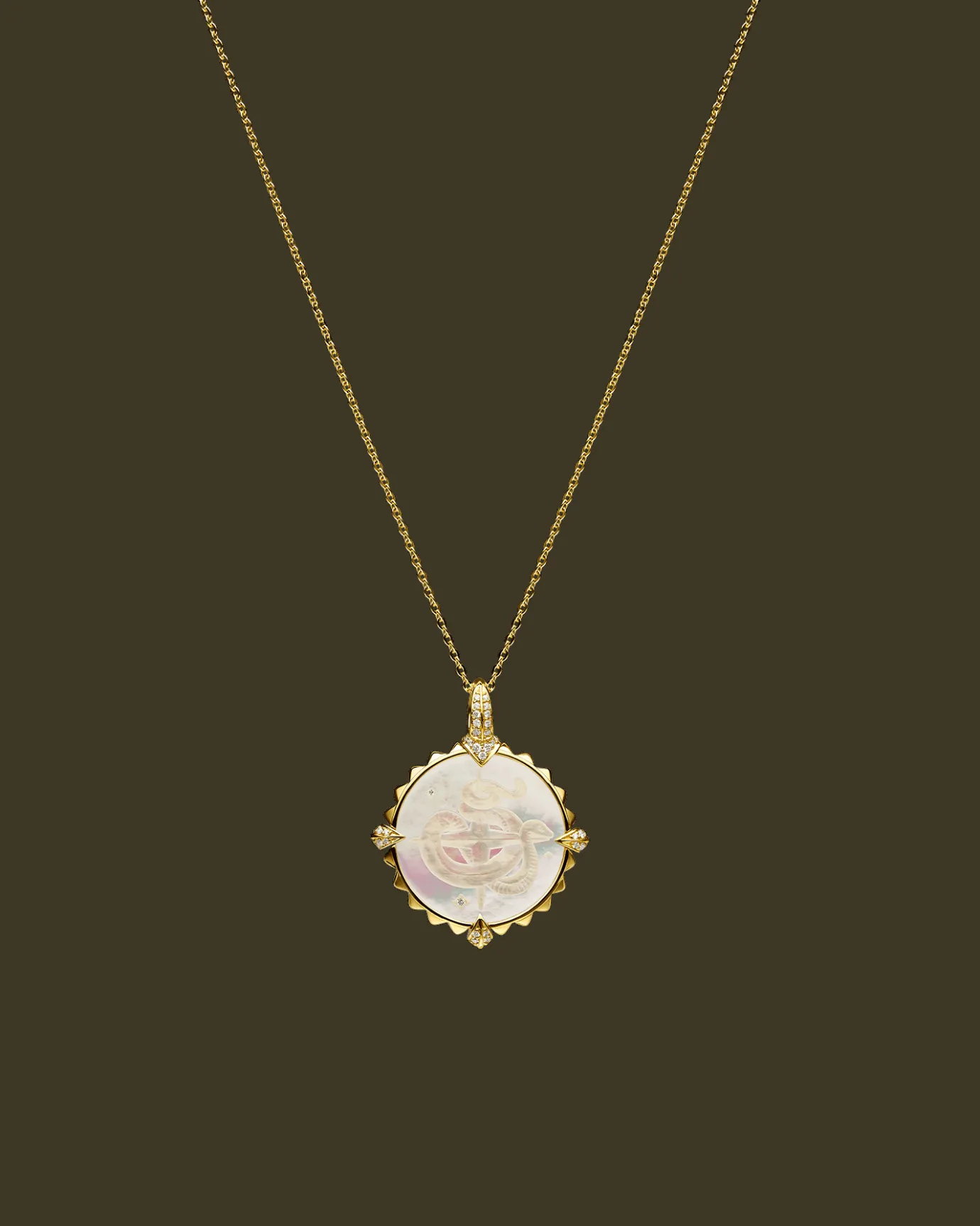 Chains, Charms & Accessories^Paspaley Year Of The Snake Coin Charm | Mother of Pearl, Diamonds and Yellow Gold YellowGold